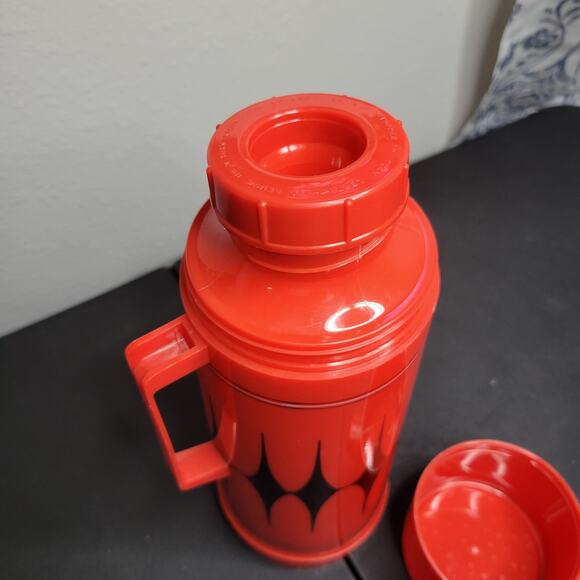 Vintage Aladdin's Vanguard 32C-Cup Quart Thermos Bottle Black Diamond Design 12" - Picture 4 of 9